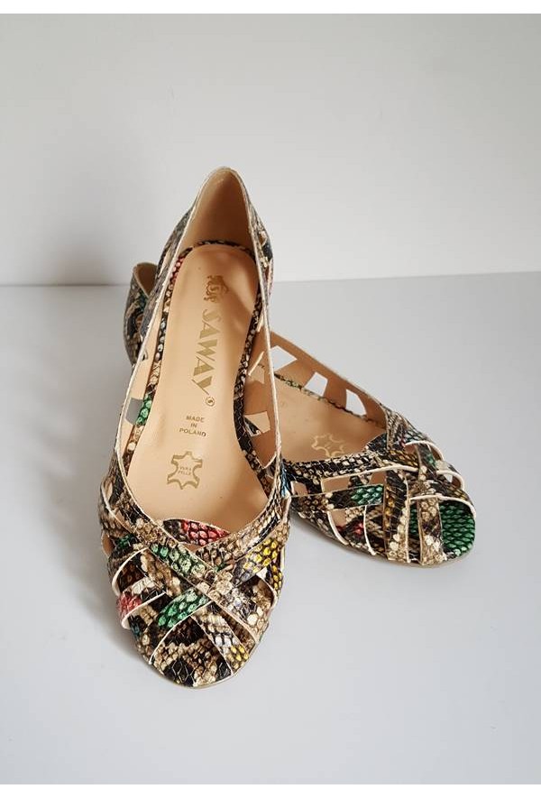 Ażurowe baleriny Maui jasny brąz