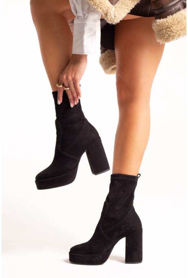 Czarne wysoki botki Pelle