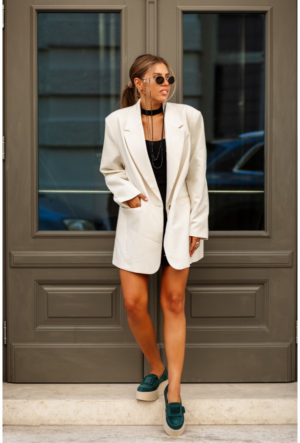 Czarne zamszowe mokasyny na platformie Tonic