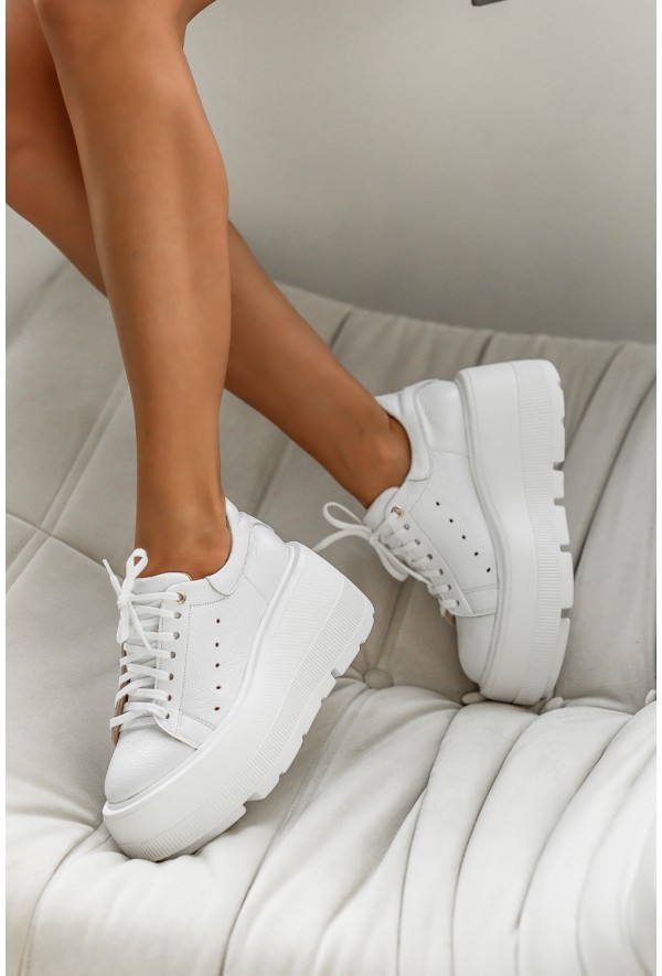 Czarne sneakersy na platformie Foglio