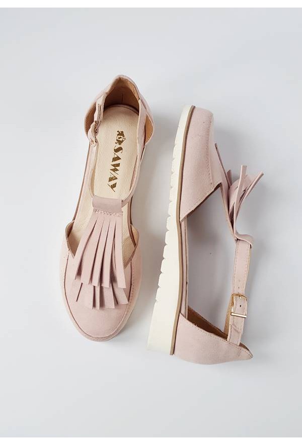 Zamszowe baleriny Emiliana pudrowy róż