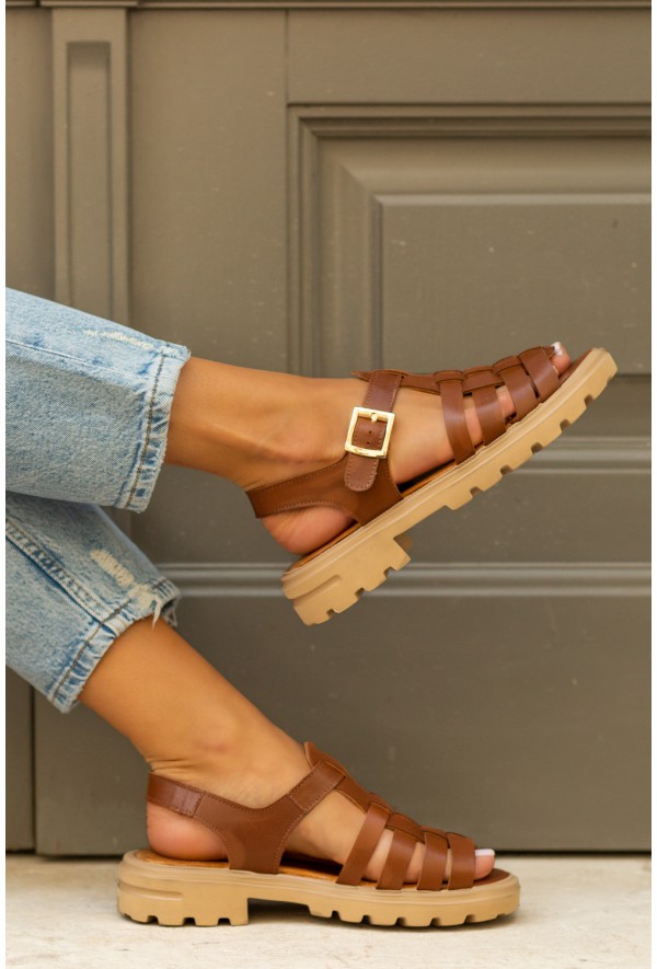 Komfortowe brązowe sandały Esta