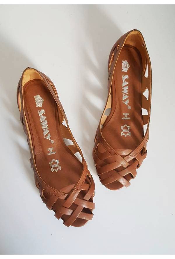 Ażurowe baleriny Maui jasny brąz