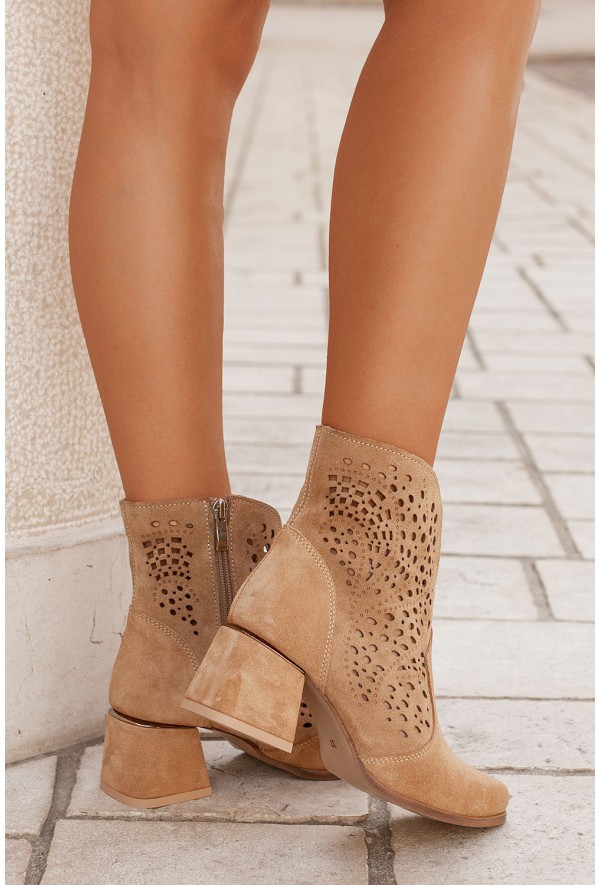 Ażurowe botki Anneau cappuccino
