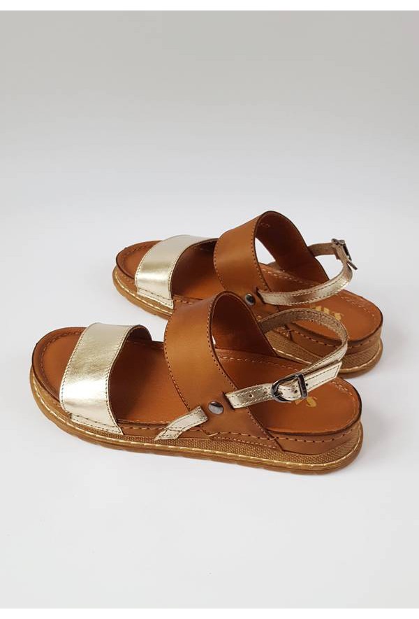Brązowo-złote sandały Kelsie