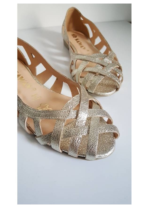 Ażurowe baleriny Maui jasny brąz