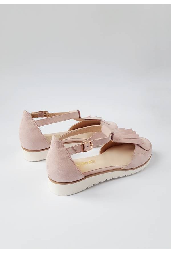 Zamszowe baleriny Emiliana pudrowy róż