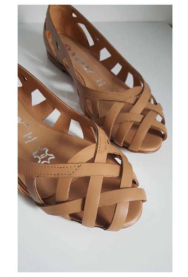 Ażurowe baleriny Maui jasny brąz