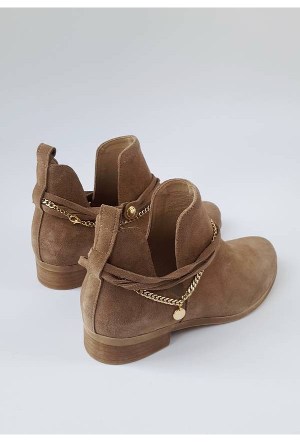 Zamszowe botki Estela jasny brąz