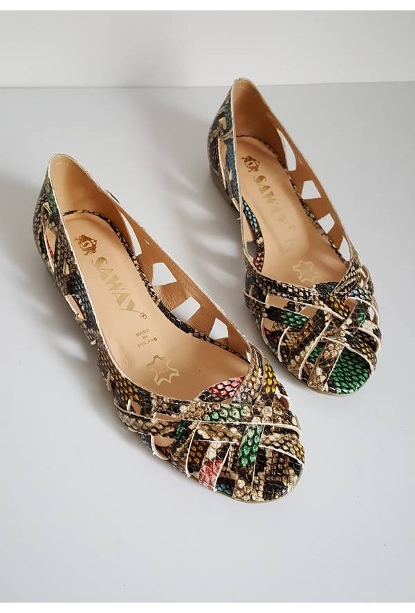 Ażurowe baleriny Maui jasny brąz