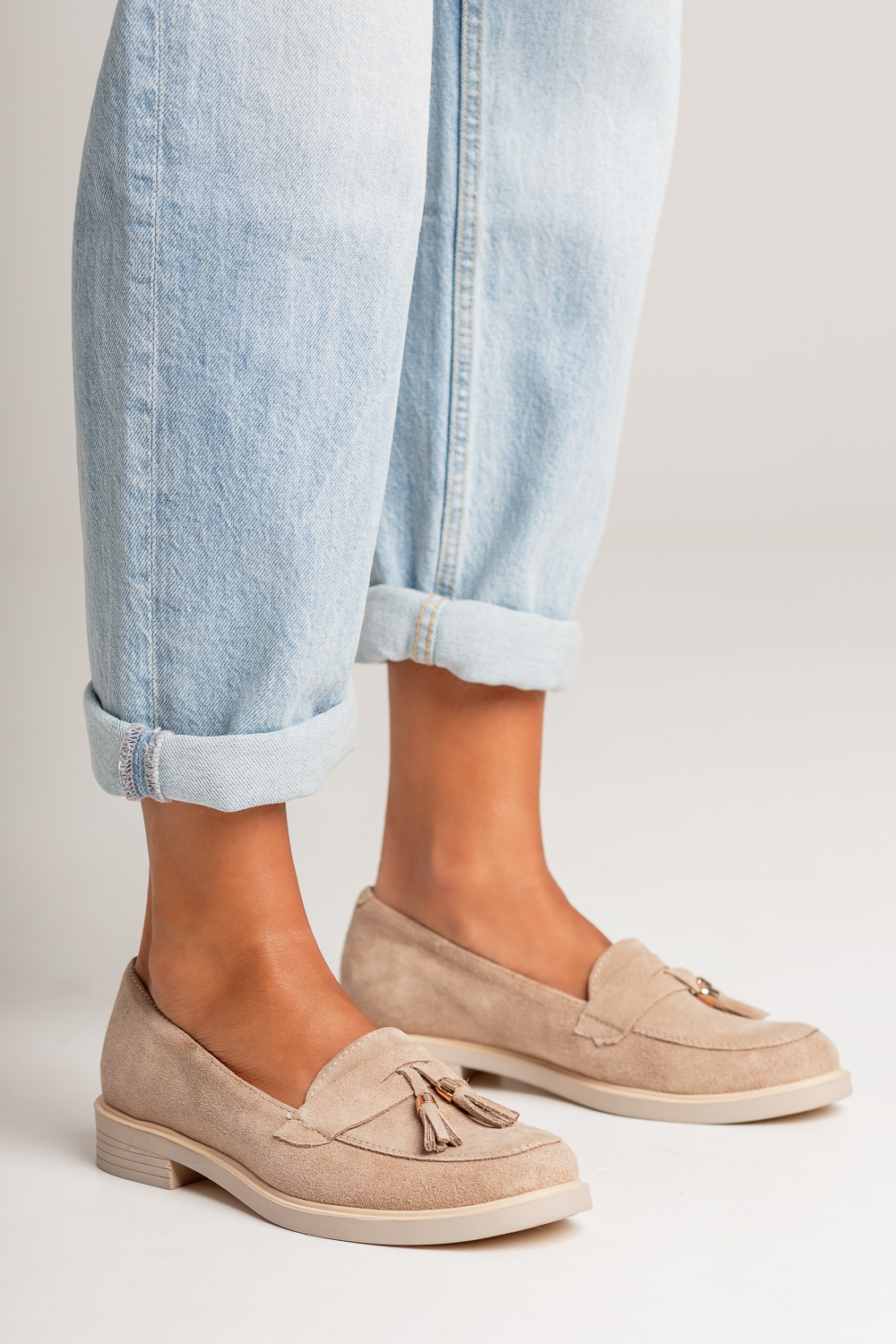 Zamszowe mokasyny Granda tabaco