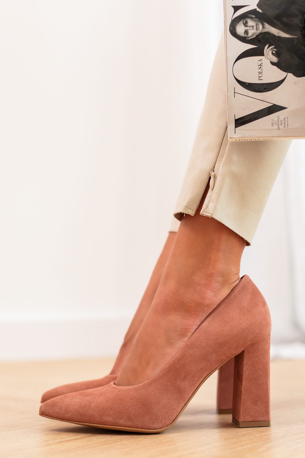 Zamszowe czółenka Alamo  róż