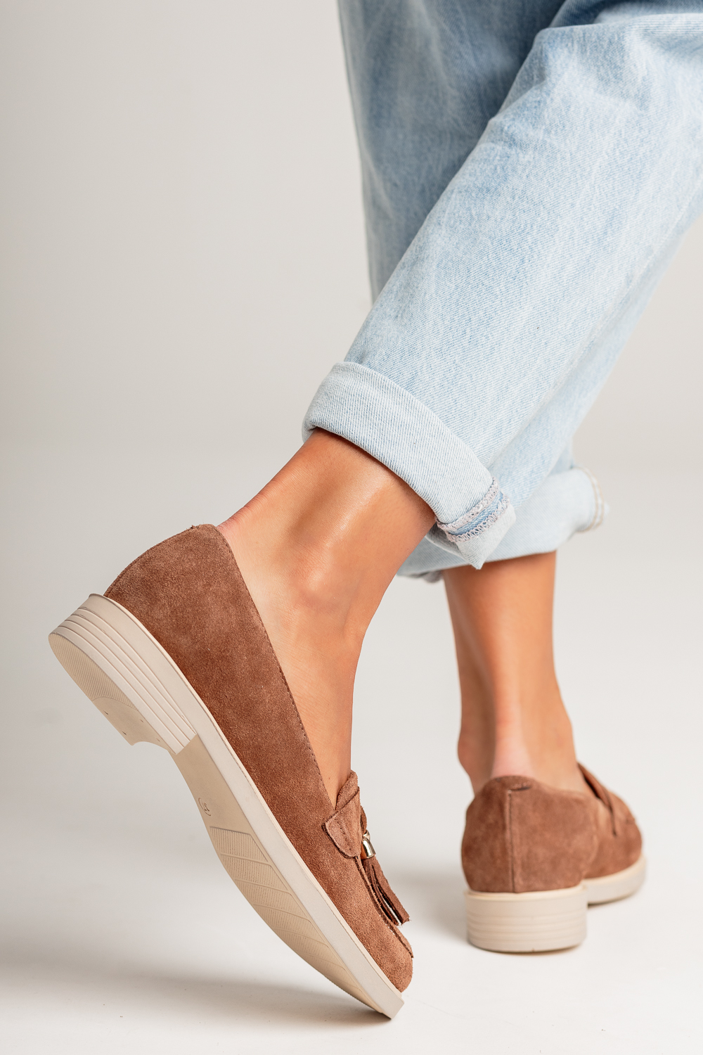 Zamszowe mokasyny Granda tabaco