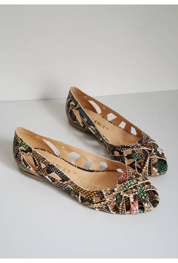 Ażurowe baleriny Maui jasny brąz