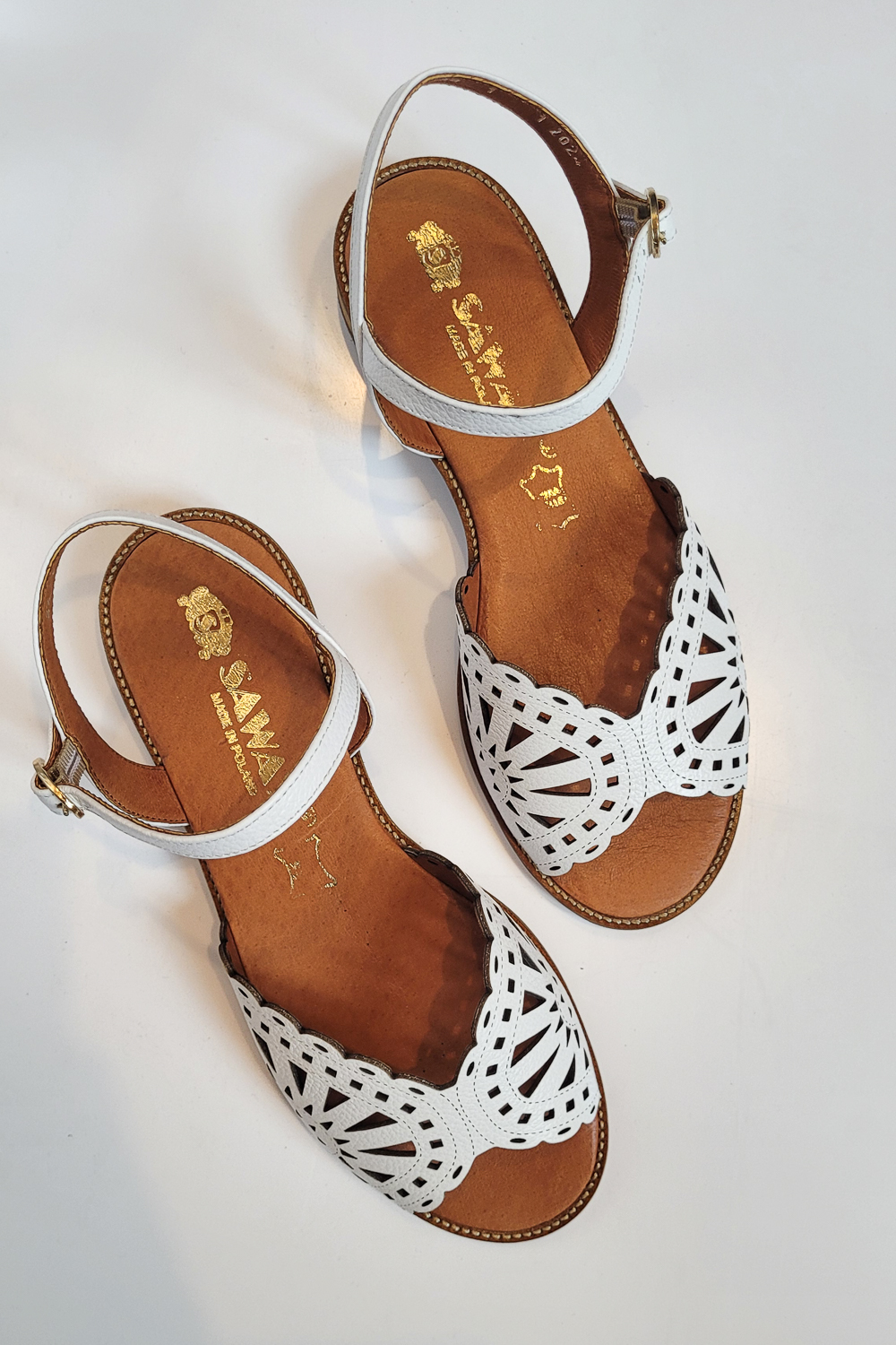 Złote ażurowe sandały Elisa