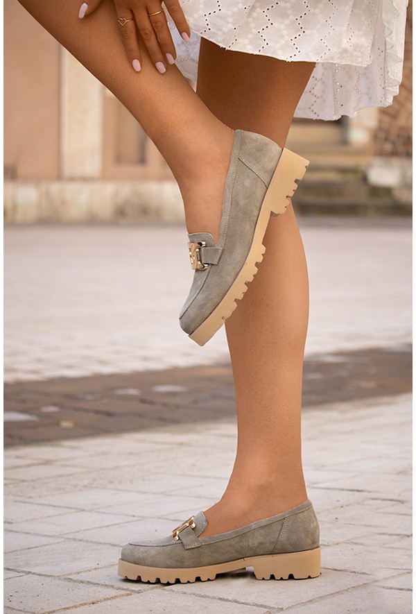 Czarne mokasyny Rina zamsz