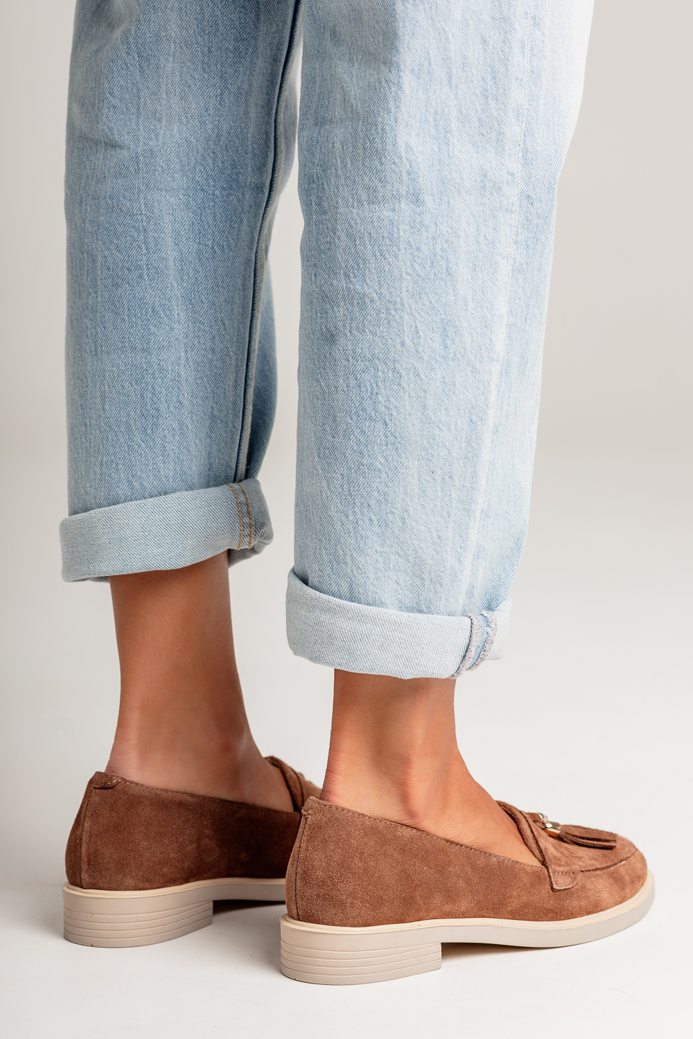 Zamszowe mokasyny Granda tabaco