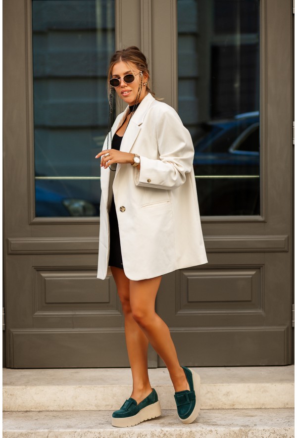 Czarne zamszowe mokasyny na platformie Tonic