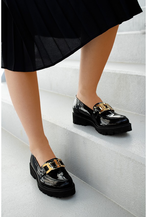 Czarne mokasyny Rina zamsz