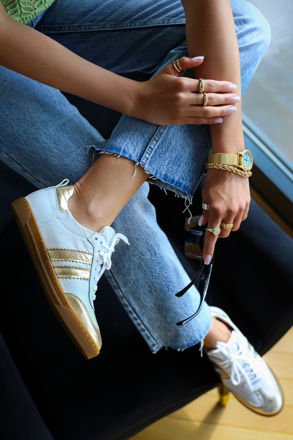 Biało różowe trampki Tesalia