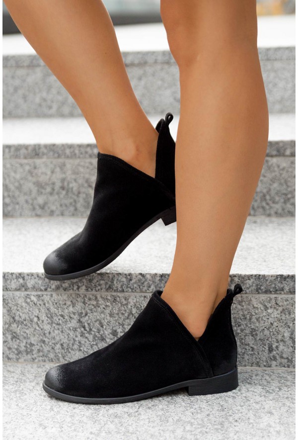 Czarne zamszowe botki Westley