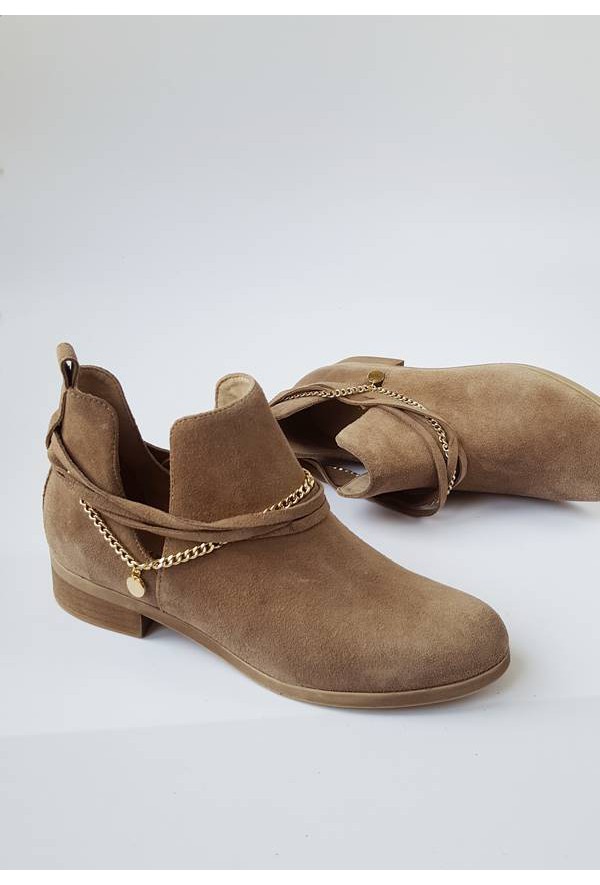 Zamszowe botki Estela jasny brąz