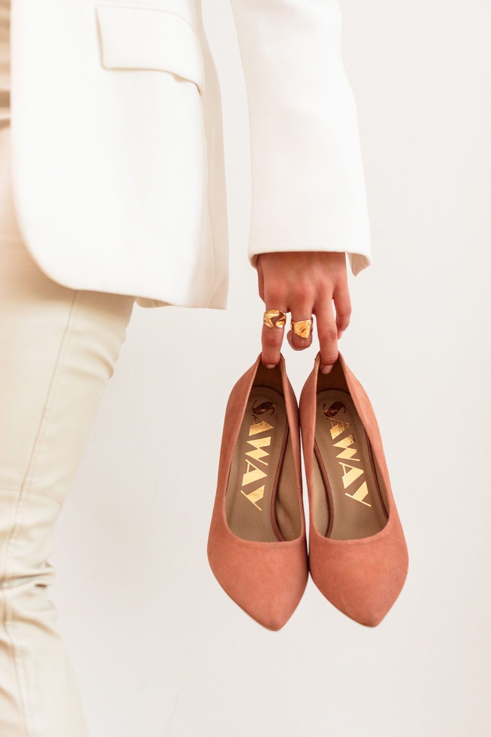 Zamszowe czółenka Alamo  róż