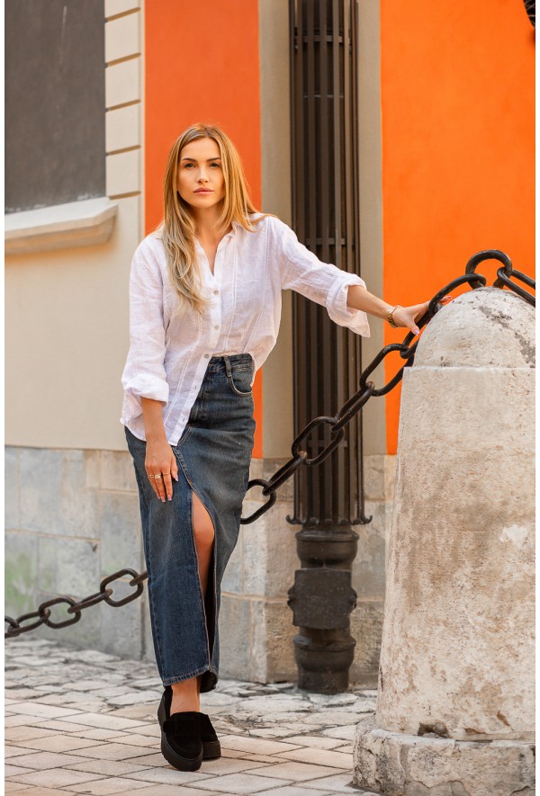 Czarne zamszowe mokasyny na platformie Tonic