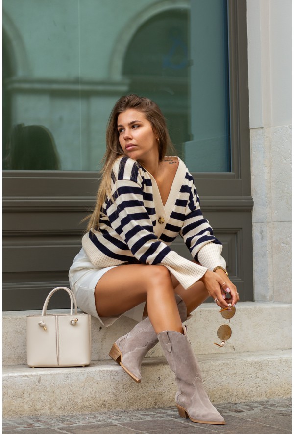 Zamszowe kowbojki Utah beż