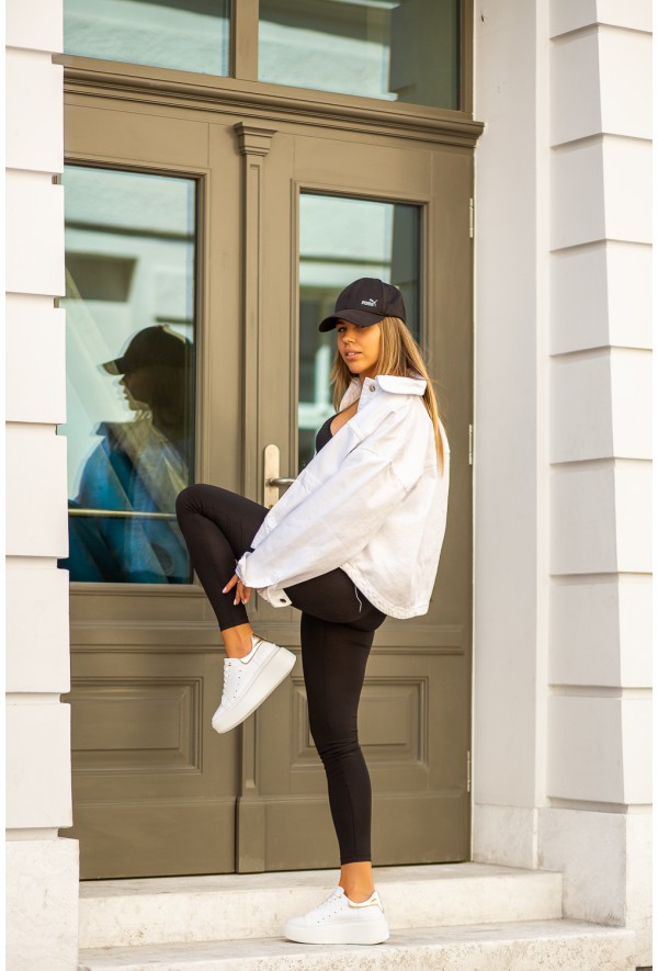 Białe trampki na wyższej podeszwie Ranija