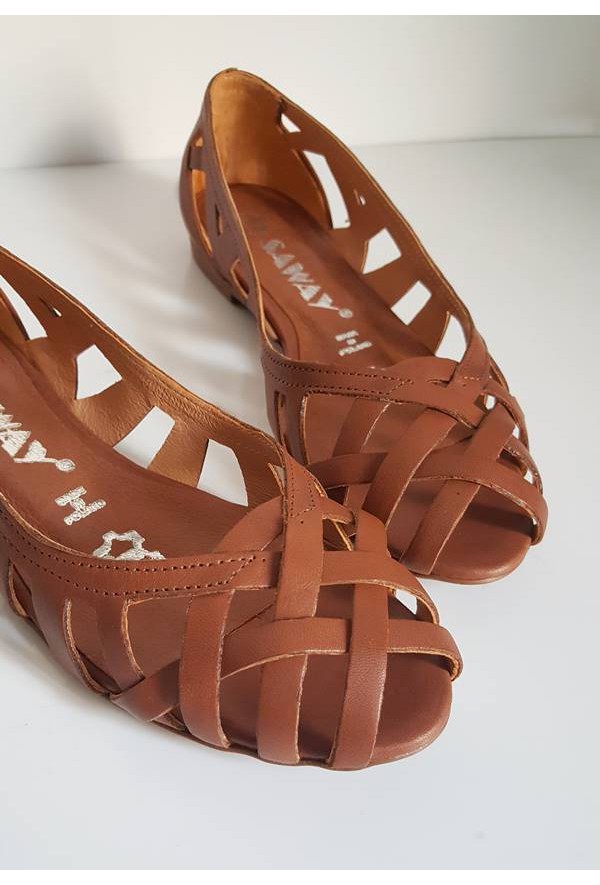 Ażurowe baleriny Maui jasny brąz