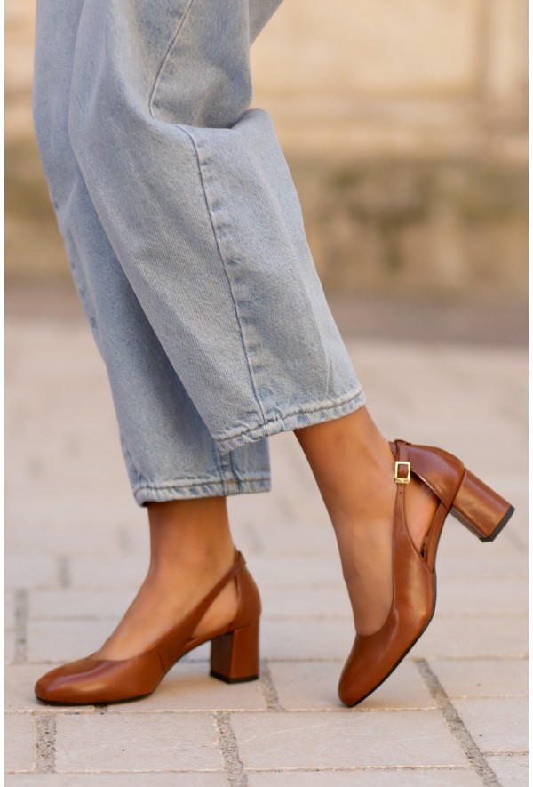 Brązowe czółenka Lenora