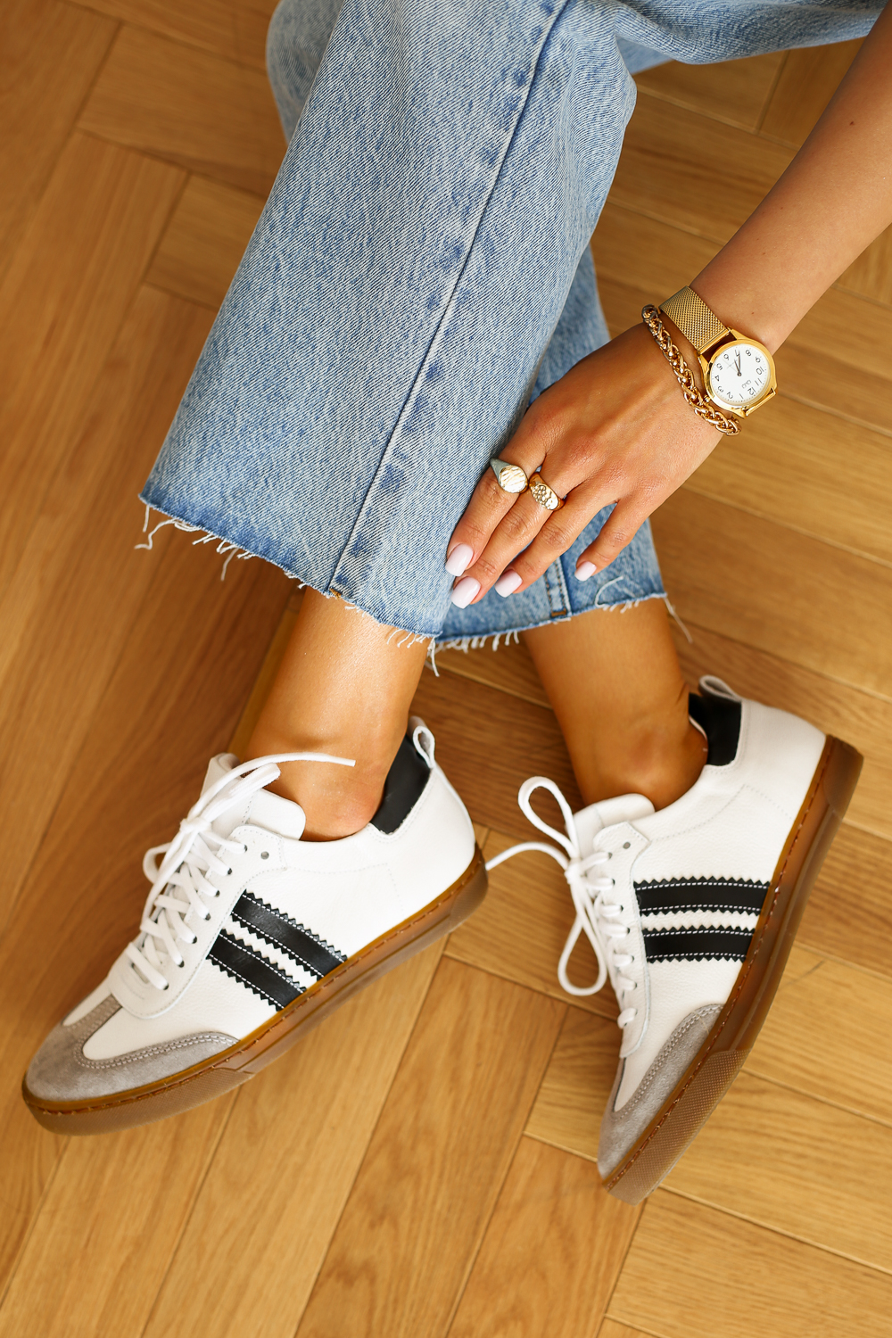 Biało różowe trampki Tesalia