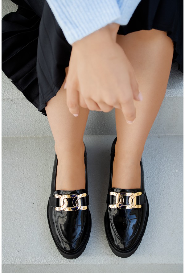 Czarne mokasyny Rina zamsz