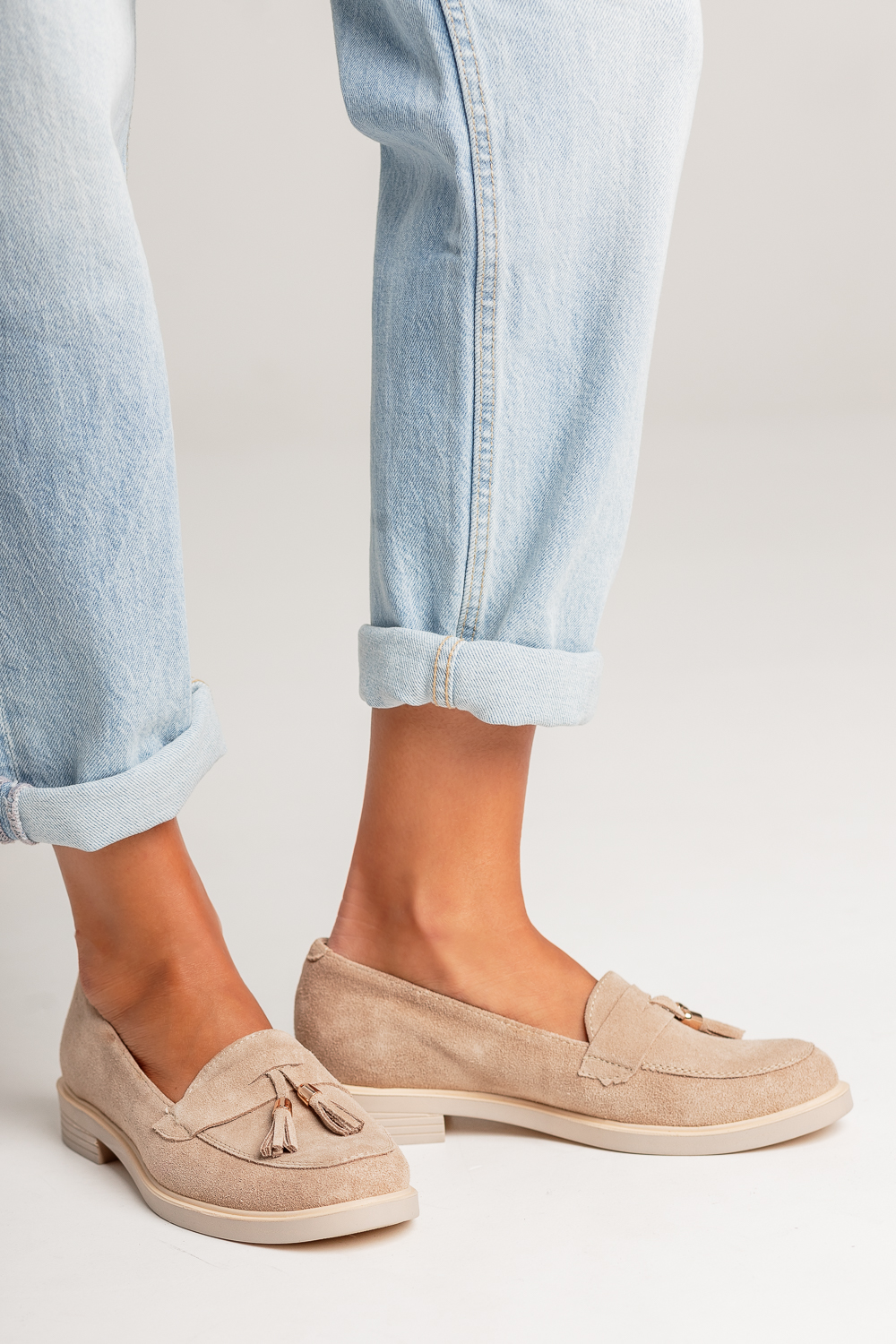 Zamszowe mokasyny Granda tabaco