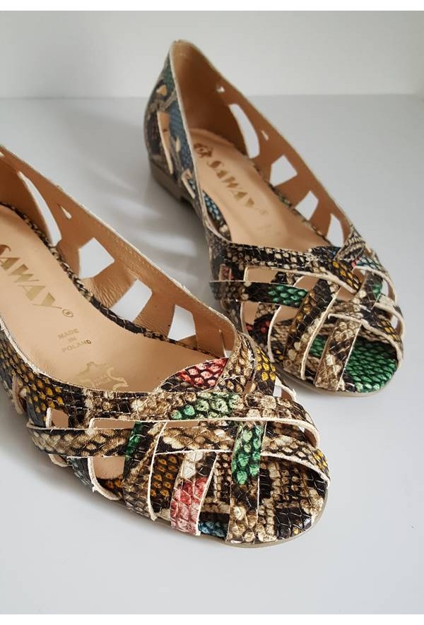 Ażurowe baleriny Maui jasny brąz