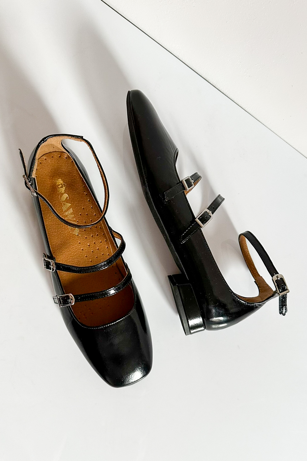 Czerwone lakierowane baleriny z paseczkami Arabella