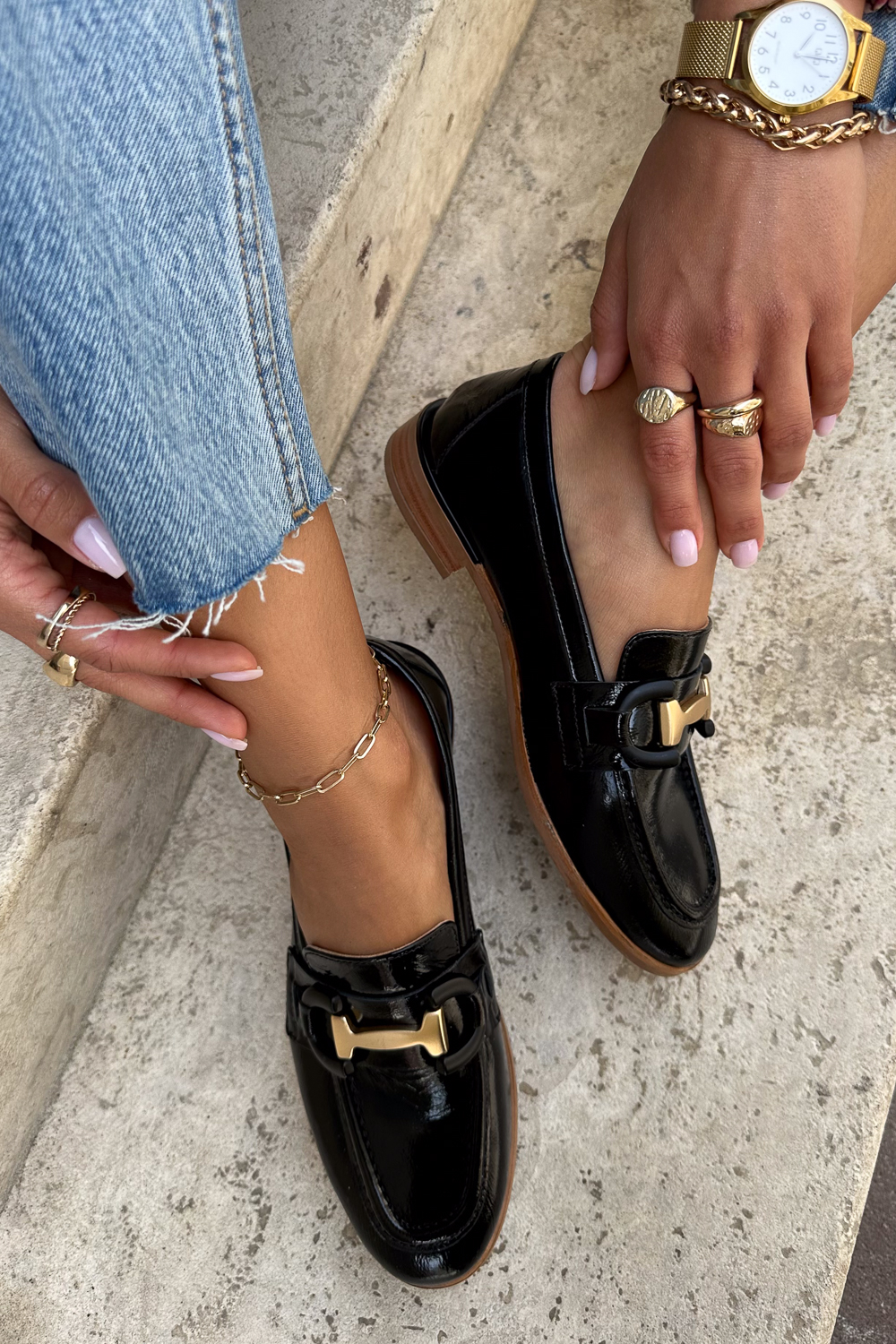 Czarne mokasyny Kinczita