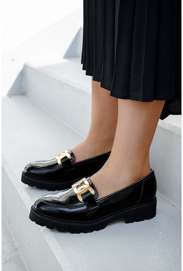 Czarne mokasyny Rina zamsz