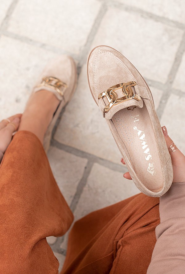 Czarne mokasyny Rina zamsz