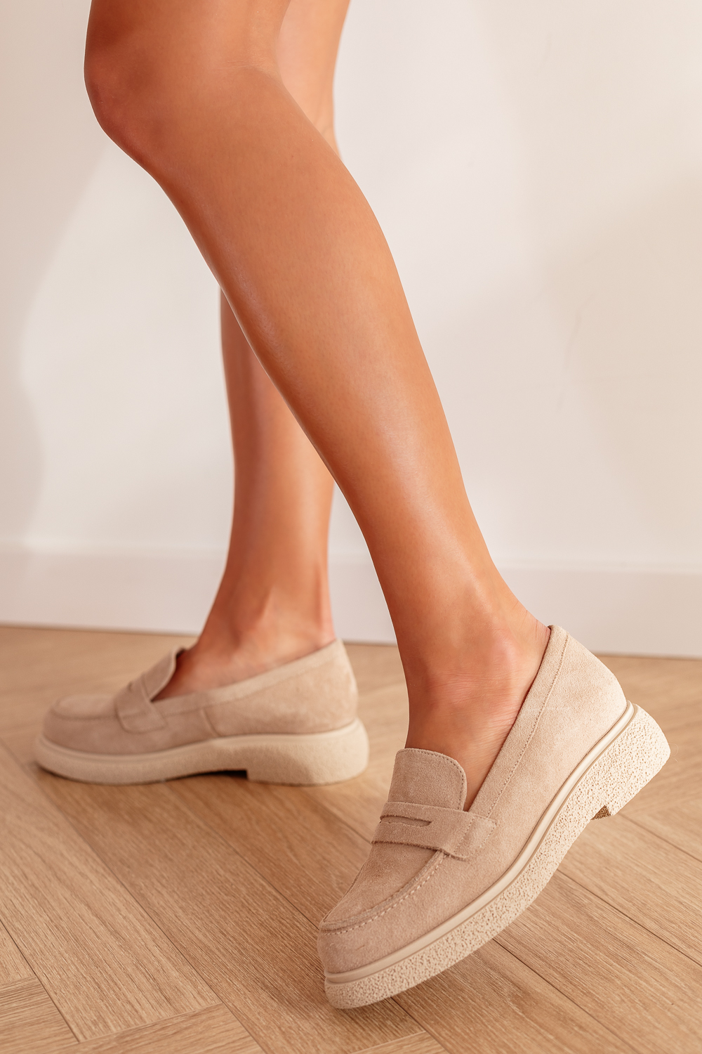 Zamszowe mokasyny Abaia beż