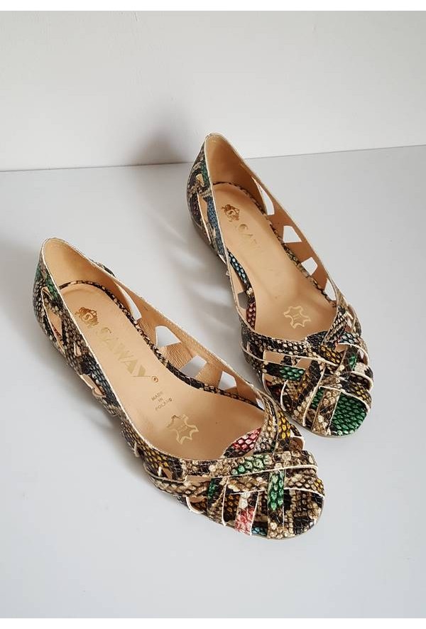 Ażurowe baleriny Maui jasny brąz