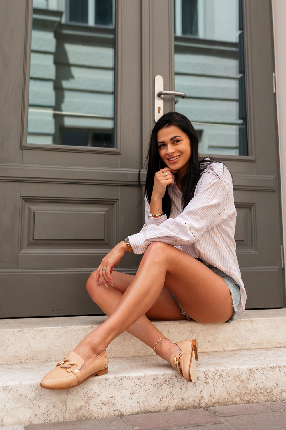 Beżowe mokasyny Melania