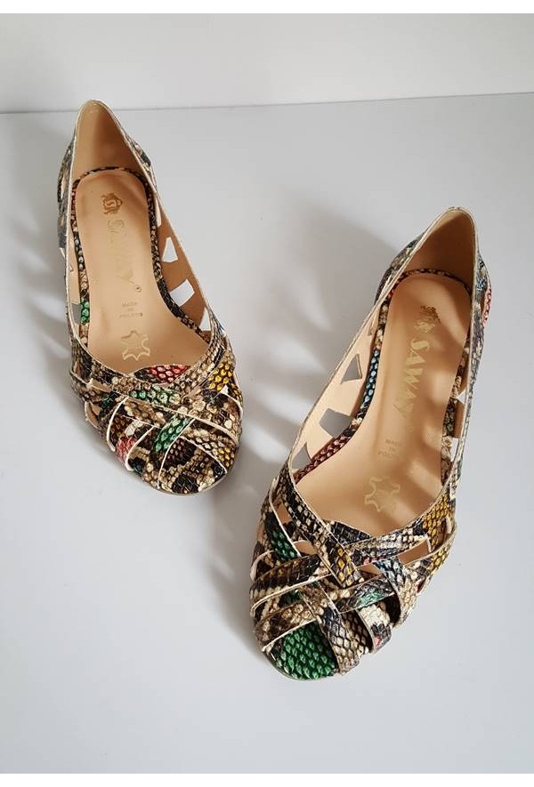 Ażurowe baleriny Maui jasny brąz