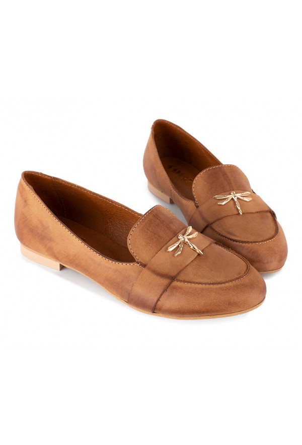 Zamszowe zielone mokasyny Shelley