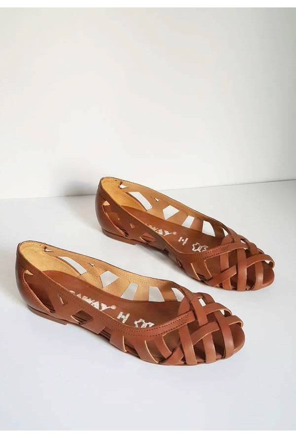 Ażurowe baleriny Maui jasny brąz