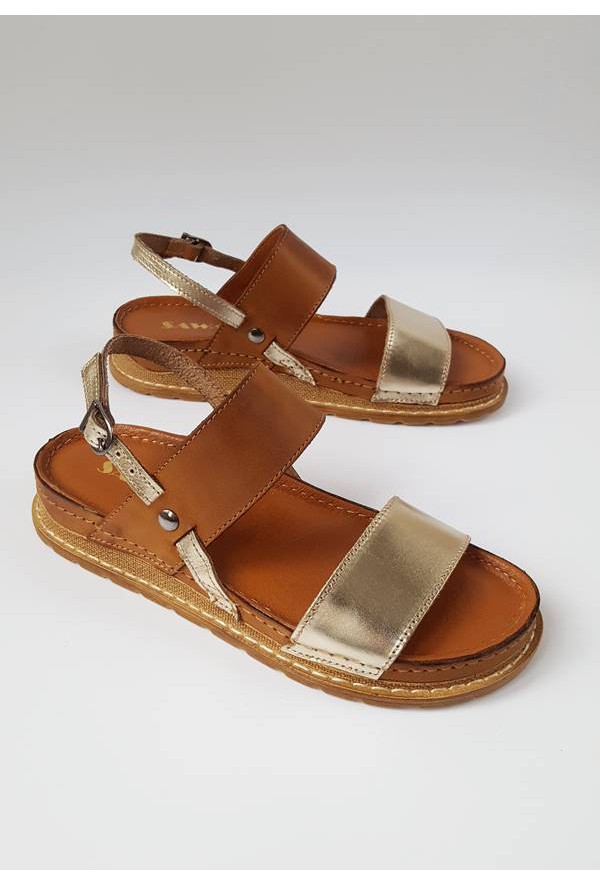 Brązowo-złote sandały Kelsie