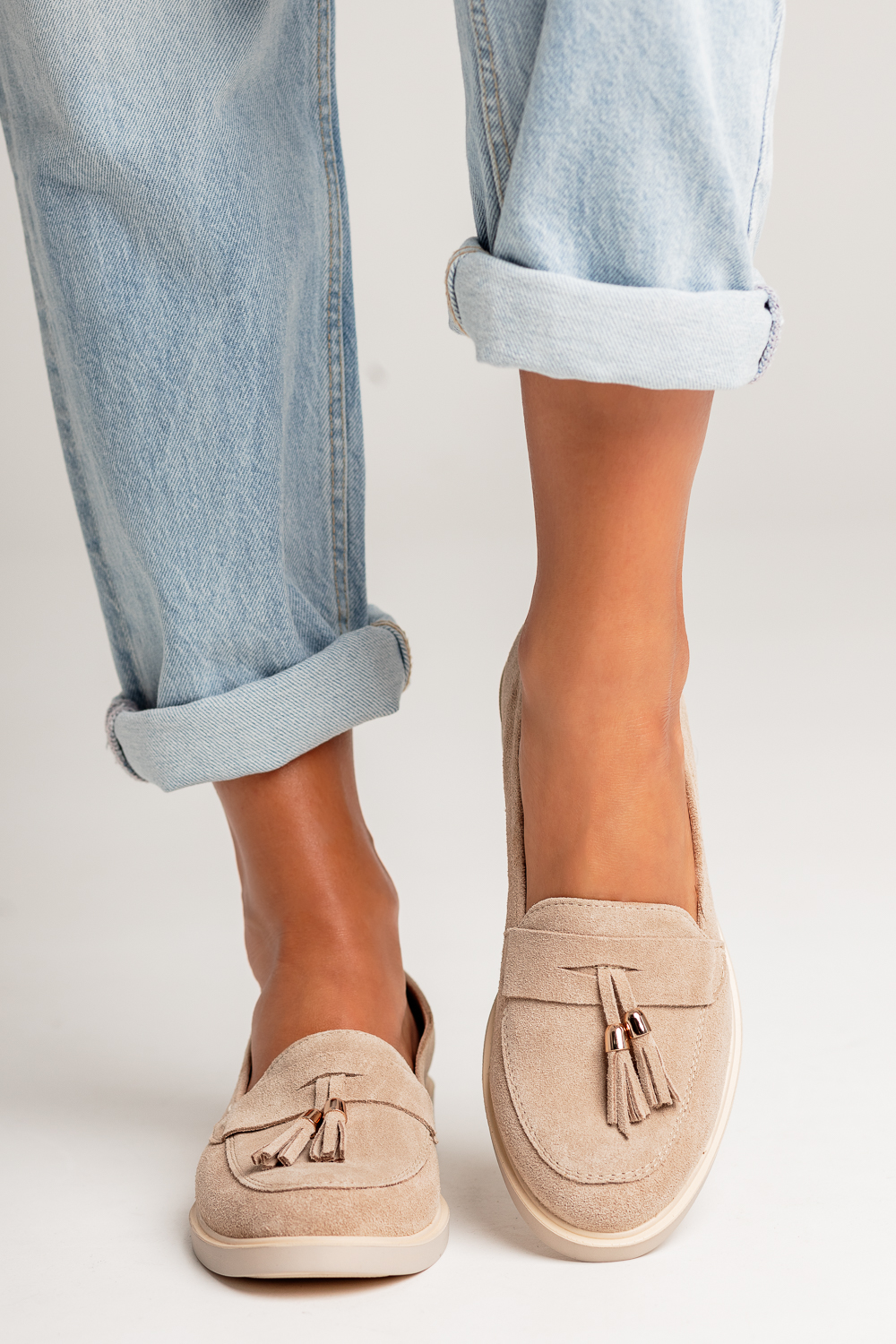 Zamszowe mokasyny Granda tabaco