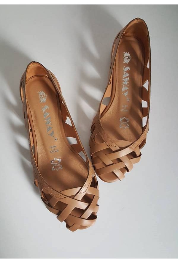 Ażurowe baleriny Maui jasny brąz