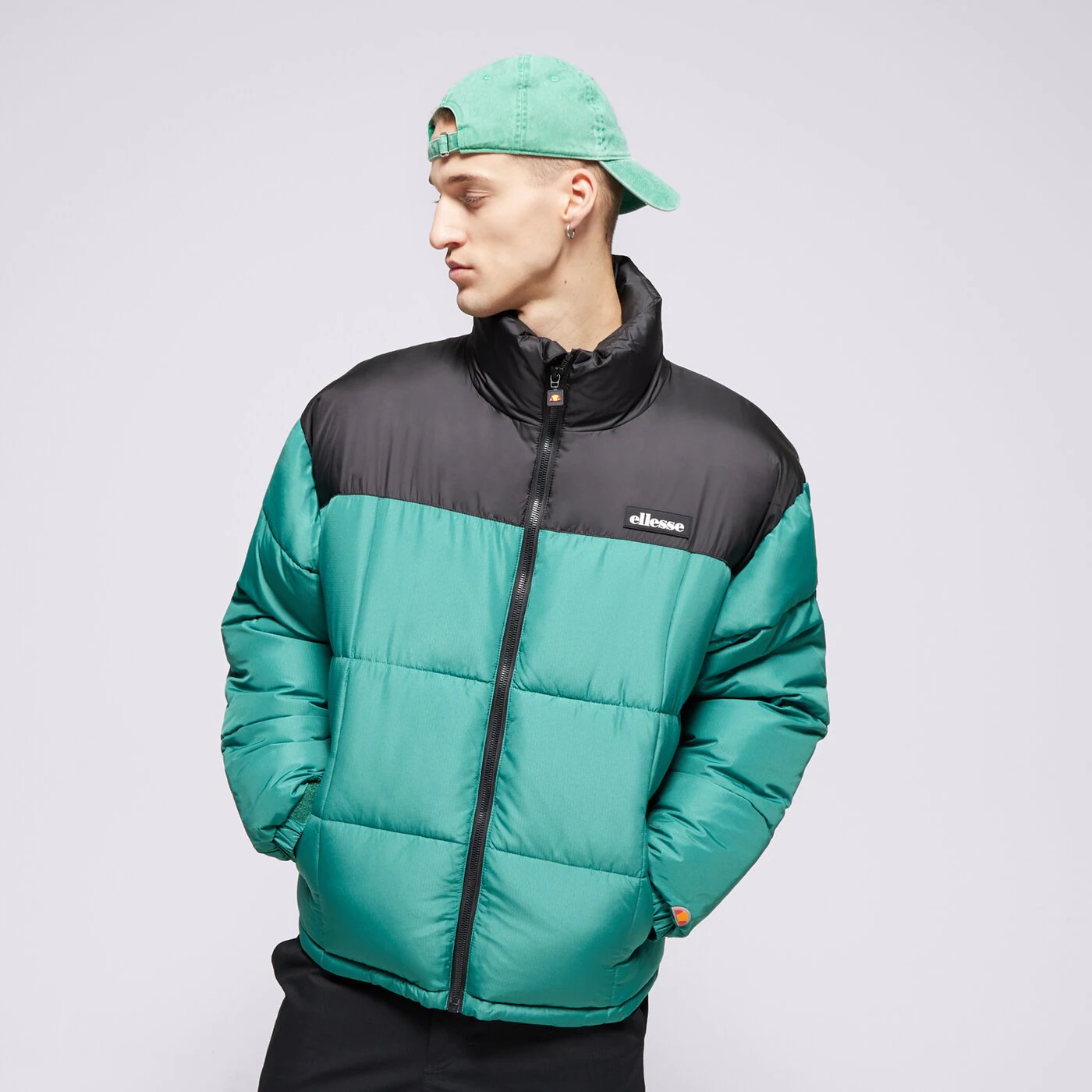 ELLESSE KABÁT PEHELY ARGENT PADDED BLK/GREEN PADDED JACKET